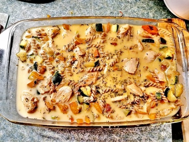 3. Schritt: In Auflaufform mischen-