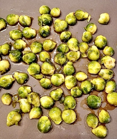 4. Schritt: karamellisierte Kohlsprossen zubereiten-
